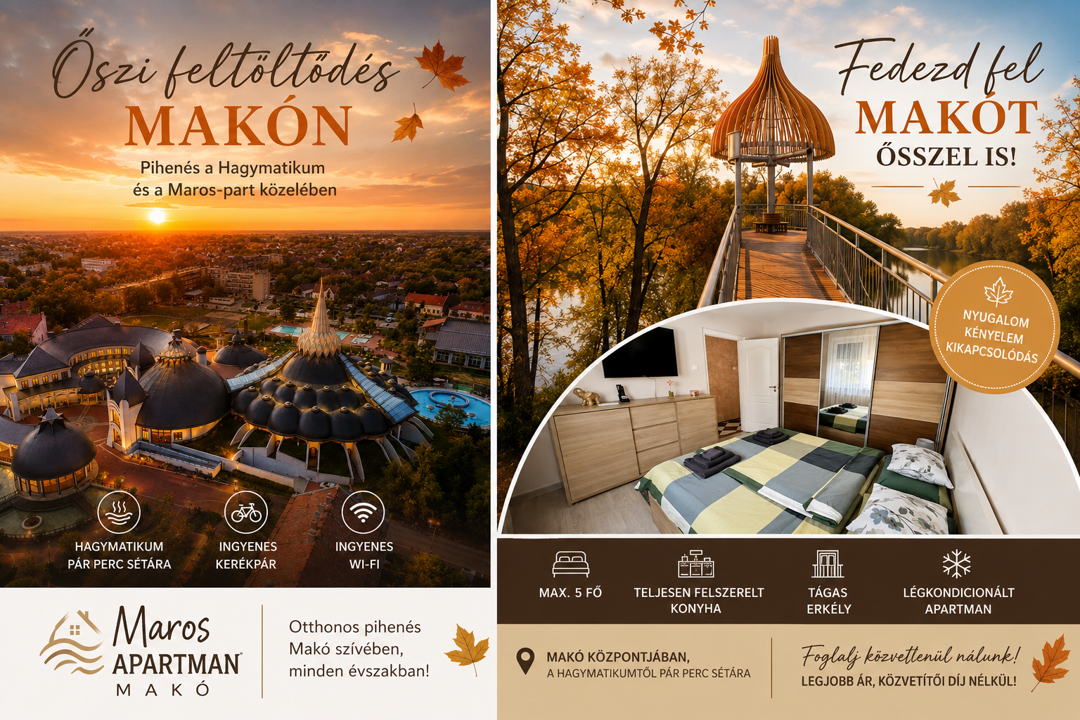 Hagymatikum, lombkorona sétány, Maros apartman őszi kikapcsolódás 